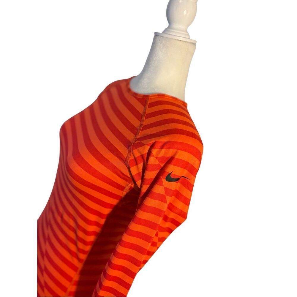 Nike Pro orange striped fitted long sleeve shirt - S - Picture 2 of 8